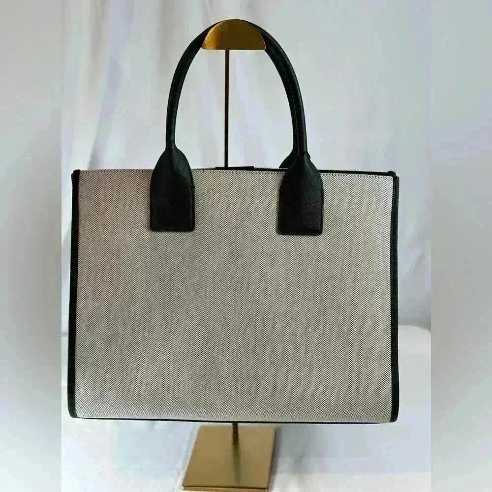 NWT - DKNY Gray with Black Trim Carlita Large Tote - Picture 6 of 12